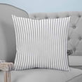 thumbnail image 4 of 16x16 Pillow Covers Set of 2, Grey Vertical Striped Square Throw Pillow Covers for Couch/Sofa/Living Room, Farmhouse Thin Line Stripes Decorative Soft Pillowcases for Couch Throw Pillows, 4 of 7
