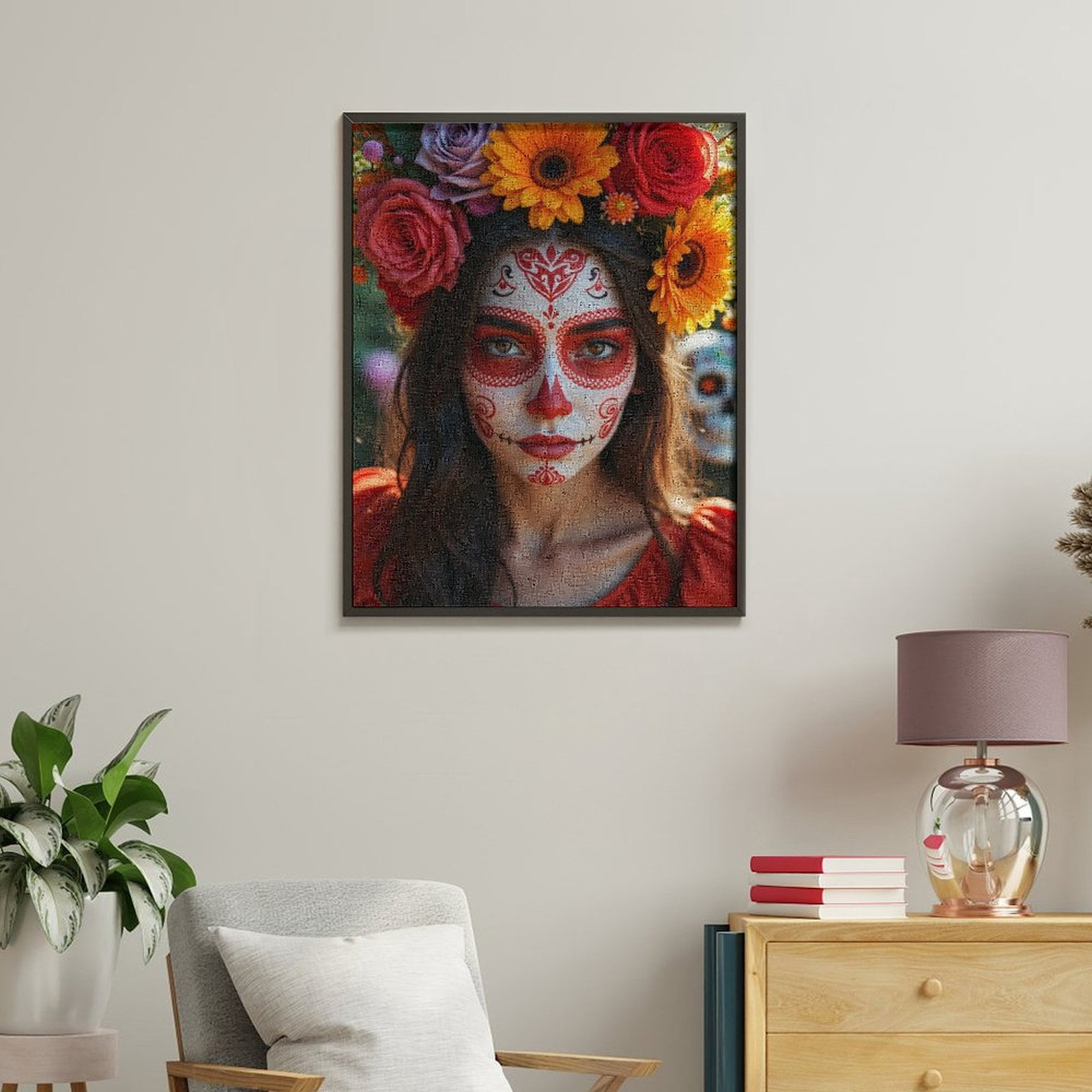 Paint By Numbers Kit for Adults Beginner - Colorful Floral Face Art Festival DIY Canvas Painting Kits for Adults, Frameless Paint By Number for Adults for Home Wall Decor 16x20 Inch