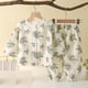 thumbnail image 2 of Odeerbi 1-8 Años Niños Niñas Pijamas de Verano de Algodón de Manga Larga Pantalones Suaves Estampados de Dinosaurios Pijama de Doble Capa de Gasa, 2 of 3