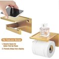 thumbnail image 2 of Toilet Roll Holder with Phone Shelf Stick on Brass Toilet Paper Holder for Bathroom Stainless Steel Two Installation of Self-Adhesive and Wall Mounted, 2 of 4