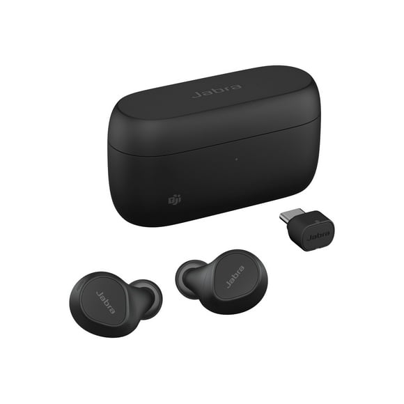Jabra Evolve2 Buds MS - True wireless earphones with mic - in-ear - Bluetooth - active noise canceling - USB-C via Bluetooth adapter - noise isolating - black - Certified for Microsoft Teams