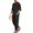 Black, variant on Men's 2 Pieces Cotton Linen Set Long Sleeve Henley Shirts Casual Beach Pants With Pockets Summer Yoga Outfits