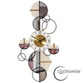 thumbnail image 1 of Big half-moon Wall Clock, Decorative Unique Metal 32.75” Oversize Timepiece – Mounted vertical or horizontal–for Traditional, Minimalist, and Modern Use – Hanging Supplies Included, Unique Home Decor, 1 of 5