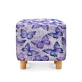 thumbnail image 2 of SCRAWLGOD Tie-Dye Butterfly Print Violet Footstool Cover, Elastic Soft Ottoman Protector Comfortable Rectangular Furniture Protection Home Interior Decoration, 2 of 7