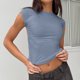 thumbnail image 5 of Camiseta Sin Mangas Básica Camiseta sin mangas básica para mujer sin espalda Ropa diaria expuesta al ombligo (Aqua Blue XS) Cgtredaw para Mujer Turquesa T L, 5 of 6