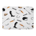 thumbnail image 1 of SIDONKU Horse Riding Tack on White Cartoon Bit Whip Brush Horseshoe Doormat Floor Rug Bath Mat 23.6x15.7 inch, 1 of 1