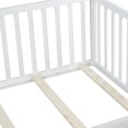 thumbnail image 5 of Sesslife Full Size Floor Bed with High Fence & Door, Wood Toddler Bed with Salts and 21.5” Safety Guardrails, Montessori Floor Bed, Full Bed Frame for Kids Boys Girls, No Box Spring Needed, White, 5 of 10