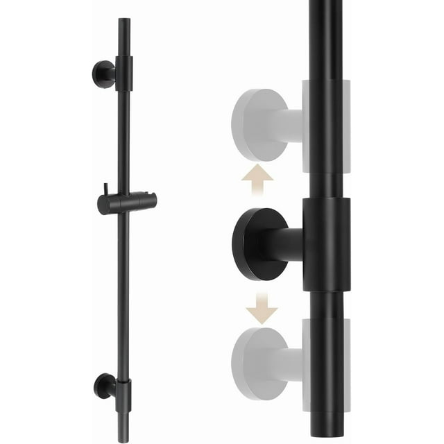 Shower Slide Bar with Adjustable Handheld Shower Head Holder for Bathroom Wall Mounted SUS Stainless Steel Polished Finish FSPS