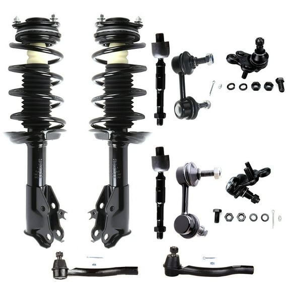 cciyu Struts Suspension Kit for 2006-2011 for Honda Civic with Front Complete Struts Assembly Ball Joint Rack End Stabilizer Bar Link Tie Rod End 172287 172286 ES800373 ES800374 EV800246