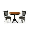 thumbnail image 6 of HomeStock Antique Ambiance 3-Piece Mid Century Dining Set Include a Modern Dining Table and 2 Dining Chairs with Slatted Back - Black Finish, 6 of 6