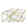 thumbnail image 5 of Pemberly Row Glass Top Coffee Table with Metal Frame in Clear Glass and Gold, 5 of 7
