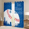 thumbnail image 2 of Feelyou Cartoon Baseball Athlete Curtains Pack of 2 (42x84 Each) for Boys, Blue Stripes Curtains Blackout, Ball Sports Theme Bedroom Curtains, Window Curtains Home Decor, 2 of 6