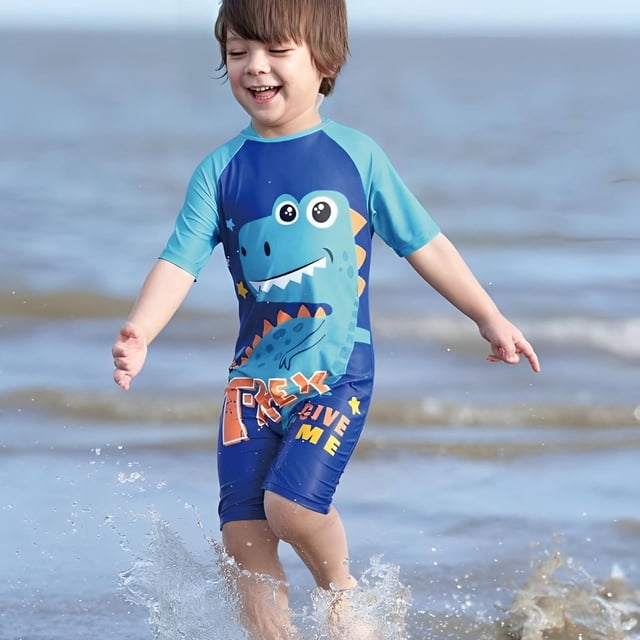 Kids Swimsuits Cute Print Bathing Suit Boy Rash Guard Baby Boy Clothes Summer 4-5 Years Boys Outfits
