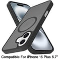 thumbnail image 2 of For iPhone 16 Plus 6.7 inch [Magnetic Circle] Smooth Safe Matte Feel Hybrid Case - Black, 2 of 3