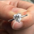 thumbnail image 2 of Cora jewellery 2CT Heart Shape Moissanite Hidden Halo Engagement Ring For Women, 18K White Gold, 2 of 6