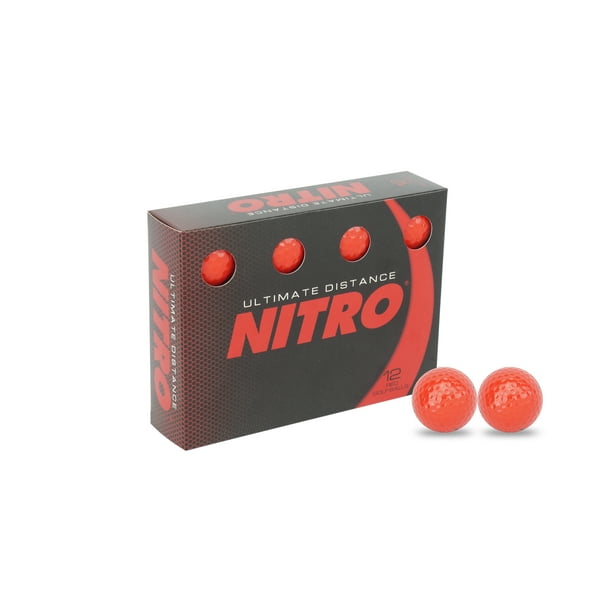 Nitro Ultimate Distance Golf Balls, Red, 12 Pack