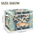 thumbnail image 3 of WOBOGO Cute Three Flowered Cat Large Collapsible Storage Box Flip Lid Fabric Decorative Organizer Container Basket with Handles 16.5×12.6×11.8in, 3 of 7