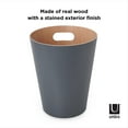 thumbnail image 4 of Umbra 2 gal Woodrow Wood Open Top Bathroom, Bedroom, Office Trash Can, Charcoal and Natural, 4 of 14