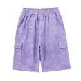 thumbnail image 6 of Linfrsh Boys Shorts Boys Uniform Shorts Summer School Stretch Cotton Drawstring Comfy Shorts(Purple,Size 7-8 T), 6 of 7