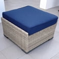 thumbnail image 3 of Outdoor 27 in. Wicker Ottoman with UV and Weather Resistant Cushion, 3 of 3