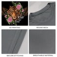 thumbnail image 4 of Coolnut Men's T Shirt Odor Protection Short, Winged Tiger Floral Printing Mens Short Sleeve Tees, Grey Crew-Neck Casual Tee Shirts, 2XL, 4 of 6