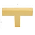 thumbnail image 4 of GlideRite 2 in. Solid Square Cabinet T-Knob, Brass Gold - 21683-T-BG, 10 Pack, 4 of 4