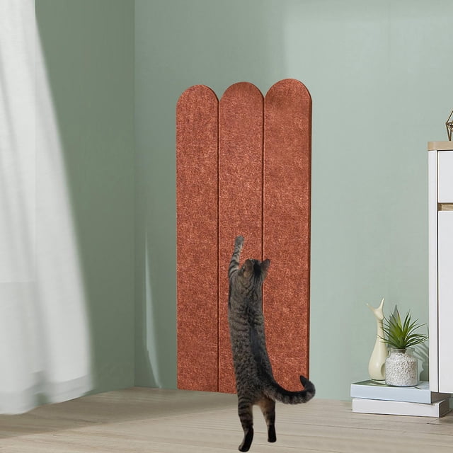 Alfombra rascadora para gatos, rascador de escalada multifunción, , fácil de usar, garra de molienda montada en la pared con cinta autoadhesiva marrón
