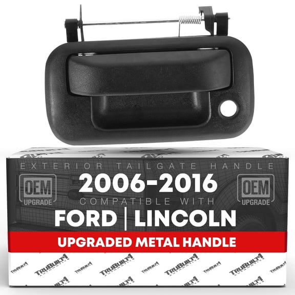 Tailgate Handle, Upgraded Metal w/Keyhole - Compatible with 2004-2016 Ford F-150, F-250, F-350, F-450, F-550 Super Duty, 07-09 Explorer Sport Trac; 06-08 Lincoln Mark LT - Black - OEM 8L3Z-9943400-A