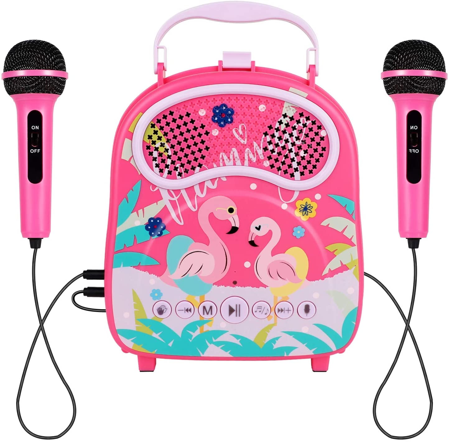 Jouets de microphone de karaoké pour enfants, Bluetooth portable portable Karaoke  Machine Cadeaux d'anniversaire de Noël pour enfants adultes (2 pcs, or rose  * 2) - 