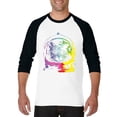 thumbnail image 1 of Artix - Mens Raglan Sleeve Baseball T-Shirts, up to Size 3XL - Space Cat, 1 of 4