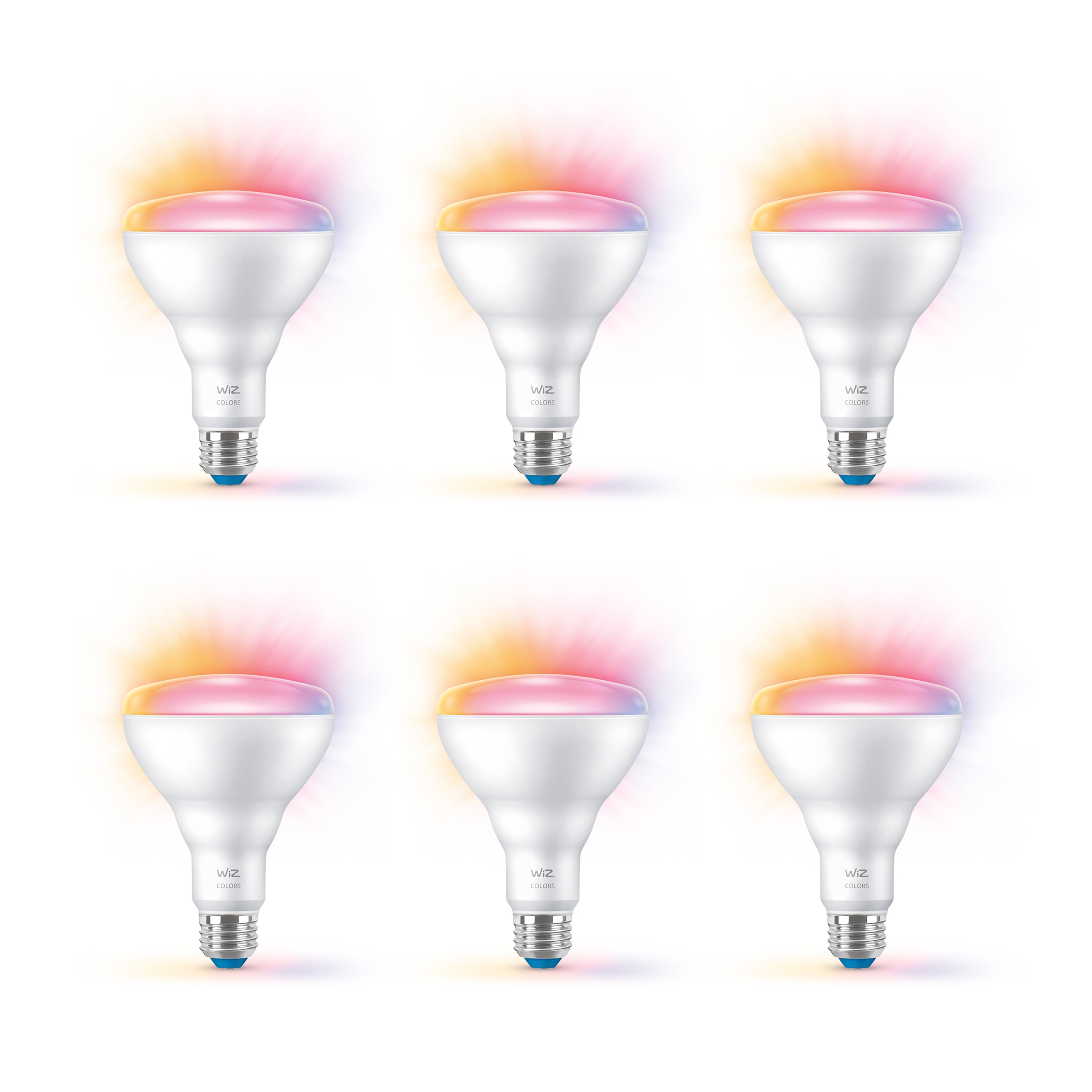 WiZ Connected LED 65-Watt BR30 Floodlight Light Bulb, Color & Tunable White, Dimmable, E26 (6-Pack)