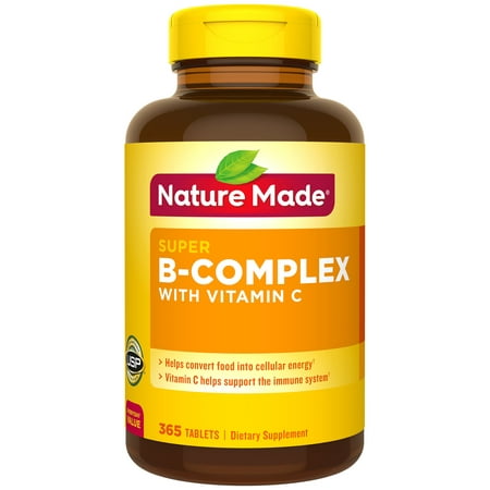 Nature Made® Super B-Complex Tablets with Vitamin C and Folic Acid, 365 Count for Metabolic