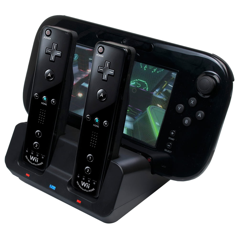 krijgen deelnemer zwavel 2X Battery + 3 In 1 Charger Dock Stand Station For Nintendo Wii U Gamepad  Remote - Walmart.com