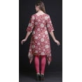 thumbnail image 2 of Bimba Pink Leaves & Flower Floral Printed Tops For Women Asymmetric Kurti Summer Dress For Girls XXX-Large, 2 of 6