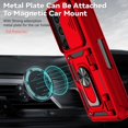 thumbnail image 2 of Phone Case for Samsung Z Fold 6 Case with Ring Holder Camera Lens Protector Slide Cover Black Shockproof Samsung Galaxy Z Fold 6 Case Rugged Heavy Duty with Pen Slot (Red), 2 of 16