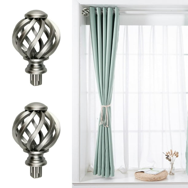 Gcurtain - Juego De Barrales De Cortina Decorativos Para Ventana Con Diseño De Torre Eiffel D20, Longitud Fija, Fácil De Instalar, Resistente, Acabado De Níquel Cepillado (1-3.55 M