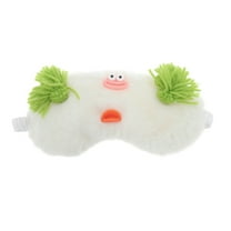 Unique Bargains 1 Pc Portable Funny Strap Eye Mask for Travel White Fleece