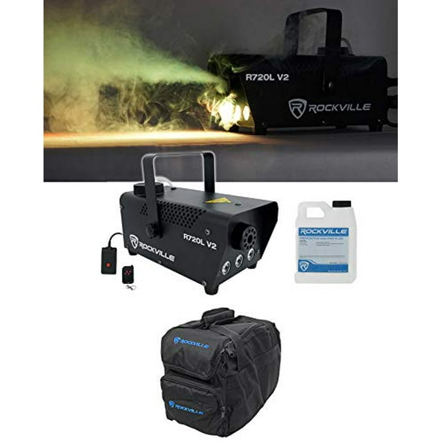 Rockville R720L Fog/Smoke Machine w/ Remote+Fluid+Multi Color LED's+Carry Bag