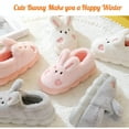 thumbnail image 5 of XIMIN Teen Girls Ankle&nbsp;Shoes Thick Plush Bunny Slippers for Women Warm Fuzzy and Comfy Shoes Winter Non Slip Comfortable Bedroom Slippers Warm House Shoes Indoor and Outdoor(Gray,US 5.5-6.5), 5 of 7