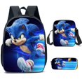 thumbnail image 1 of New cartoon Sonic school bag three-piece set for primary and secondary school students, 1 of 1