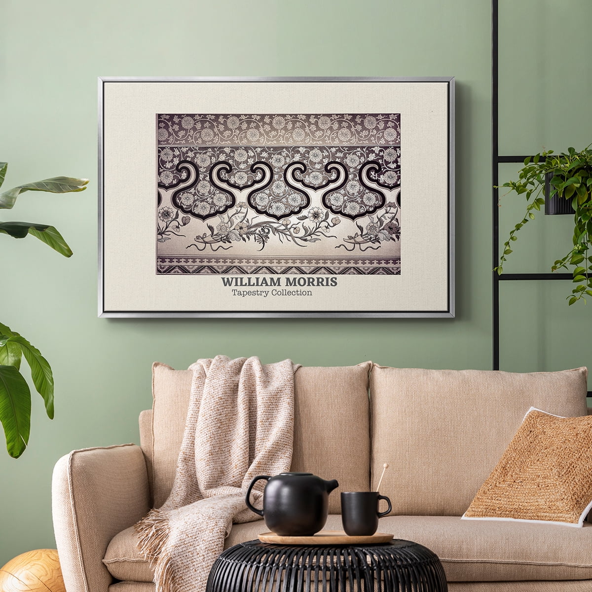 Vintage Abstract Print-XXXIII Framed in Silver Wood Gallery Wrapped Canvas 17 in. x 25 in.