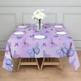 thumbnail image 3 of Purple Butterfly Pattern Square Tablecloth,Waterproof Square Table Cover,Wipeable Spillproof Washable Table Cover for Home Kitchen Party Decor 60"x60"(152x152cm), 3 of 6