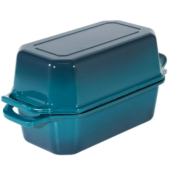 Molde para pan Flavehc de hierro fundido esmaltado de 22 x 11 cm con tapa