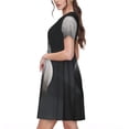 thumbnail image 2 of Fotbe Astronaut Sitting On Mercury Planet Vestido Largo de Moda para Mujer, Vestido Tipo Camiseta con Manga Corta y Estilo Casual a Rayas y Bloques de Color, 2 of 6