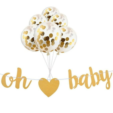 baby shower banner oh baby gold glitter banner with heart 6pcs oh