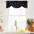 thumbnail image 4 of Tie Up Valances for Windows, Purple Olive Fruits Adjustable Valance Curtains Window Treatment for Living Room, Spring Farm Branches Leaves Plants Black Rod Pocket Kitchen Curtains 60x18 Inch, 4 of 9