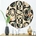 thumbnail image 2 of Designart 'Black and White Geometric Pattern VIII' Mid-Century Modern Wood Wall Clock, 2 of 5