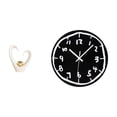 thumbnail image 1 of Escultura Minimalista De Corazón Y Reloj De Pared Acrílico. Figura De Arte Moderno Para Sala De Estar, Estante, Cocina, Oficina O Recibidor., 1 of 8