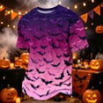thumbnail image 2 of Fabrcox S-4XL Halloween Mens Shirt Funny Pumpkin Spider Web Mens Short Sleeve Shirts Outdoor Fall Corduroy Mens T Shirts Graphic Purple M, 2 of 7