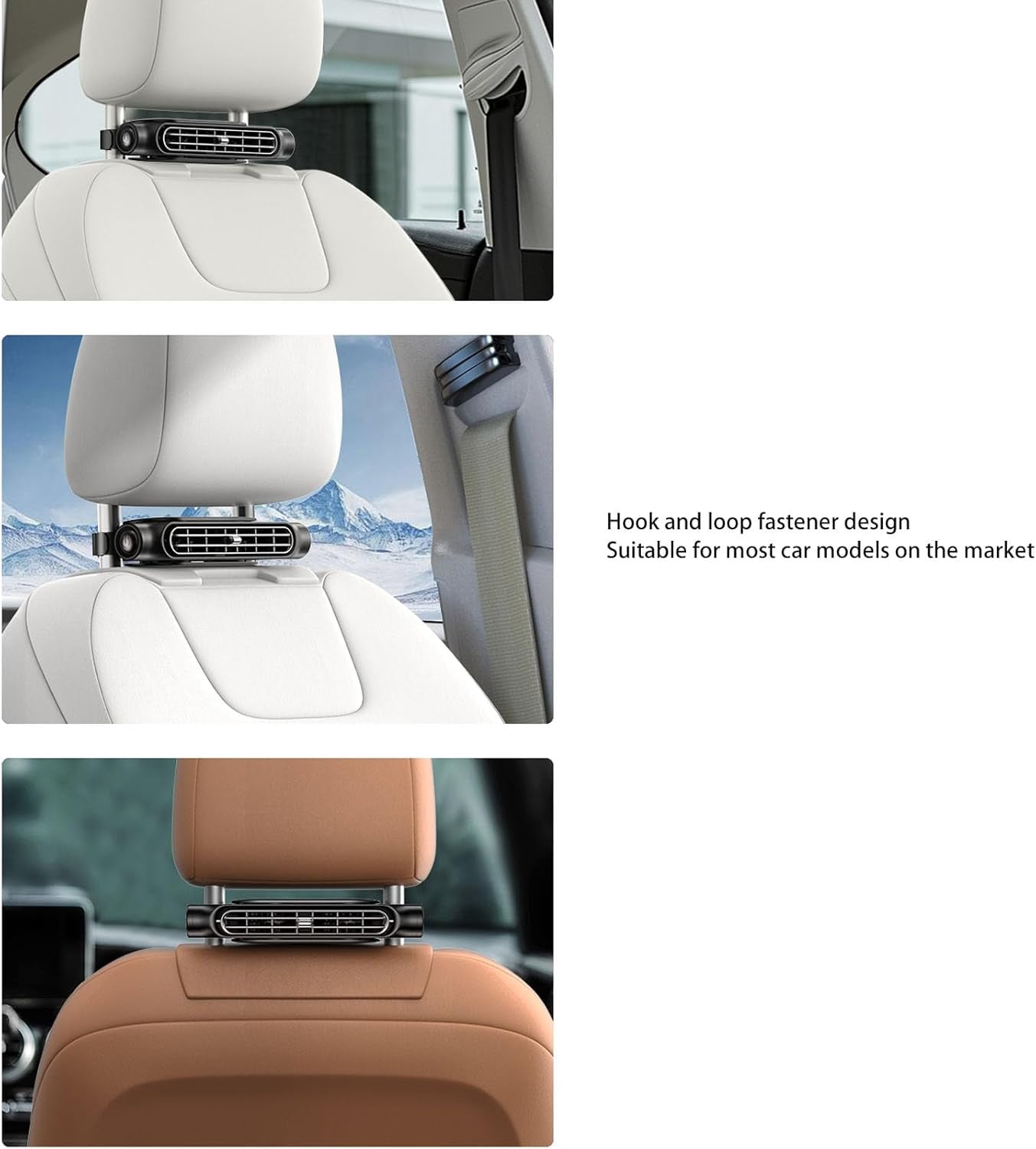 USB Backseat Car Fan, 3 - Speed Adjustable Cooling Fan for Car Seat, Powerful Recirculating Air Low Noise Portable Fan for SUV RV Truck Backseat